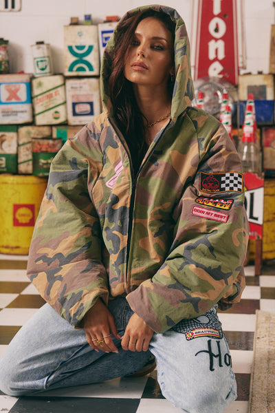 SABBI BE KIND BOMBER JACKET CAMO | BABY LEMONADE STORE