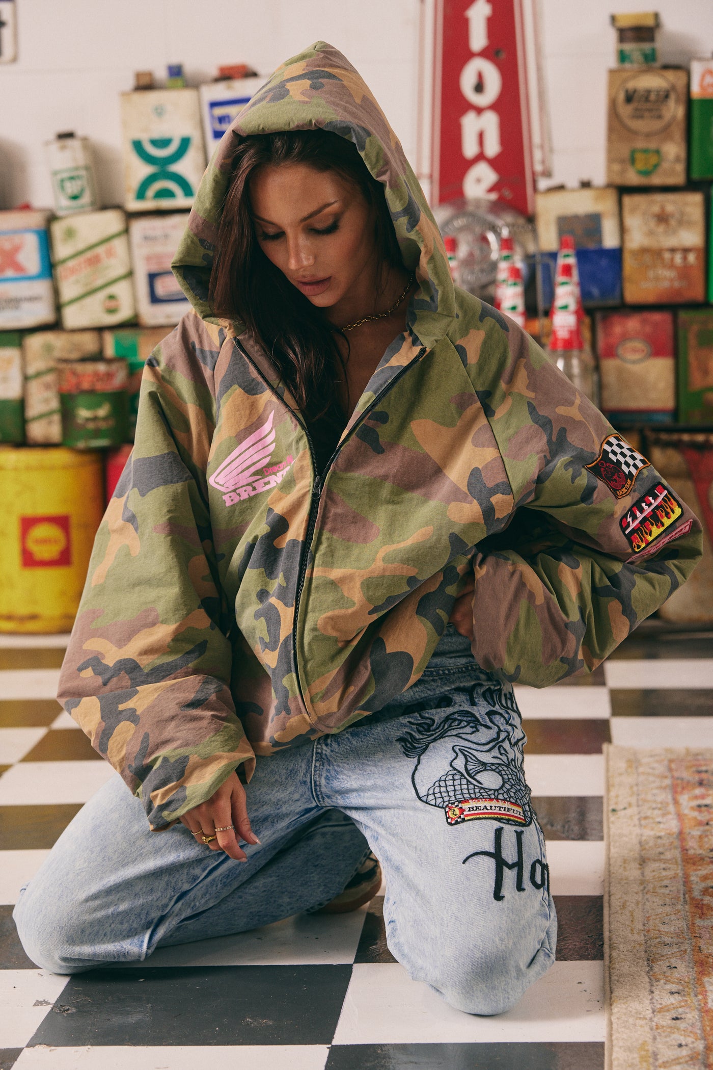 SABBI BE KIND BOMBER JACKET CAMO | BABY LEMONADE STORE