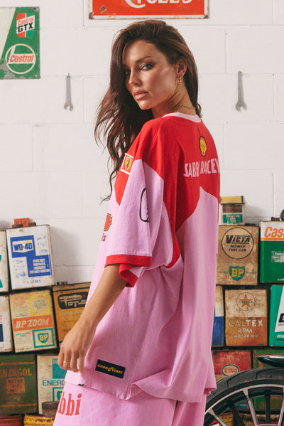 SABBI THE MERMAID RACING VERY OVERSIZED TEE PINK