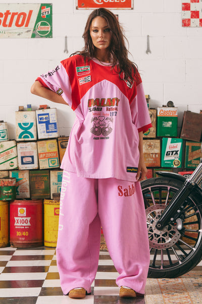 SABBI MERMAID RACING TRACK PANTS PINK