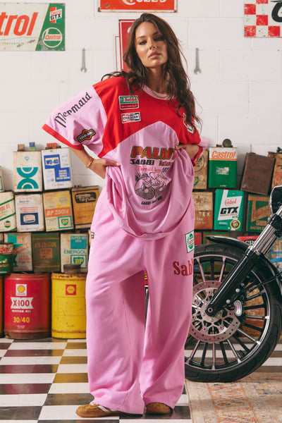 SABBI MERMAID RACING TRACK PANTS PINK