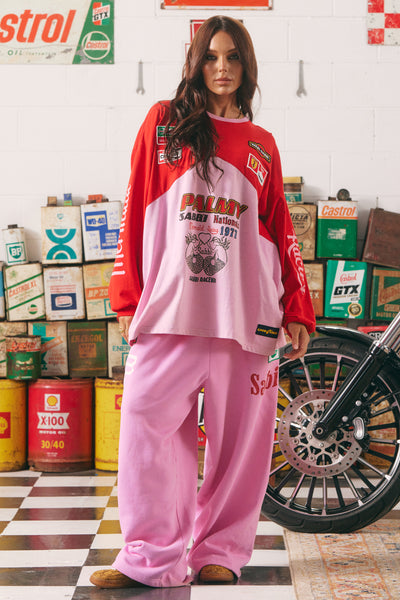 SABBI MERMAID RACING LONG SLEEVE TEE PINK