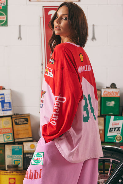 SABBI MERMAID RACING LONG SLEEVE TEE PINK