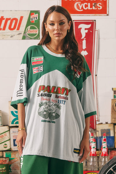 SABBI THE MERMAID RACING VERY OVERSIZED TEE GREEN