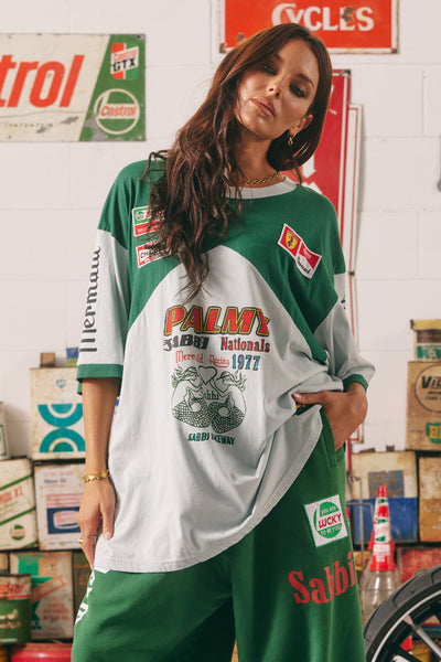 SABBI THE MERMAID RACING VERY OVERSIZED TEE GREEN