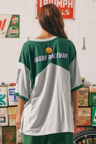 SABBI THE MERMAID RACING VERY OVERSIZED TEE GREEN