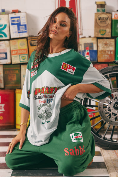 SABBI MERMAID RACING TRACK PANTS GREEN