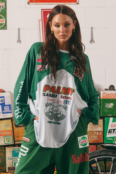 SABBI MERMAID RACING LONG SLEEVE TEE GREEN