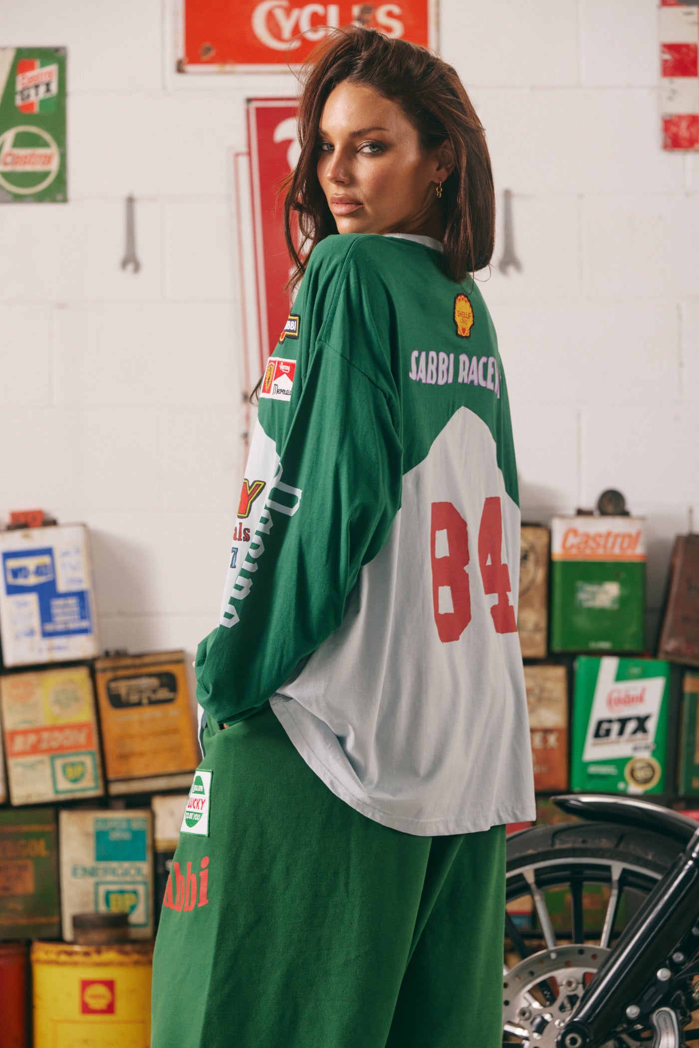 SABBI MERMAID RACING LONG SLEEVE TEE GREEN