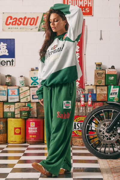 SABBI MERMAID RACING TRACK PANTS GREEN