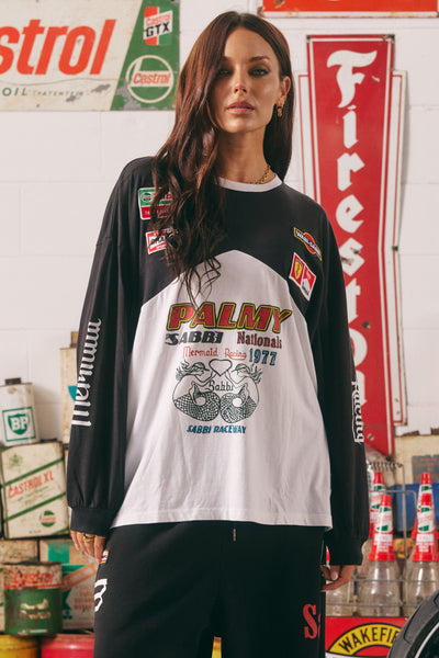 SABBI MERMAID RACING LONG SLEEVE TEE BLACK