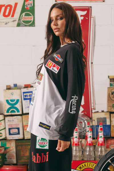 SABBI MERMAID RACING LONG SLEEVE TEE BLACK