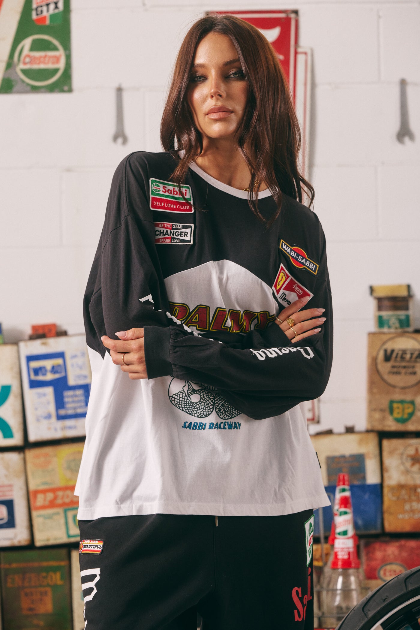 SABBI MERMAID RACING LONG SLEEVE TEE BLACK