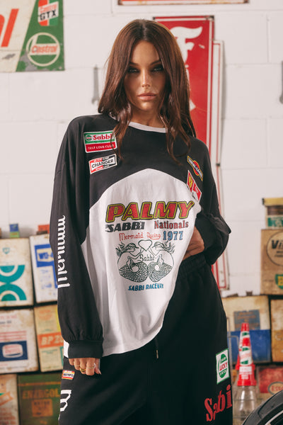 SABBI MERMAID RACING LONG SLEEVE TEE BLACK