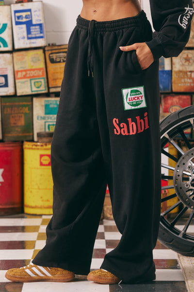 SABBI MERMAID RACING TRACK PANTS BLACK