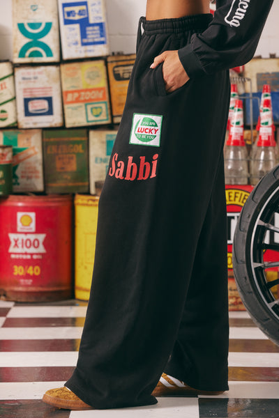 SABBI MERMAID RACING TRACK PANTS BLACK