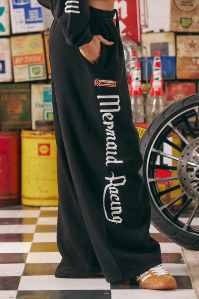 SABBI MERMAID RACING TRACK PANTS BLACK