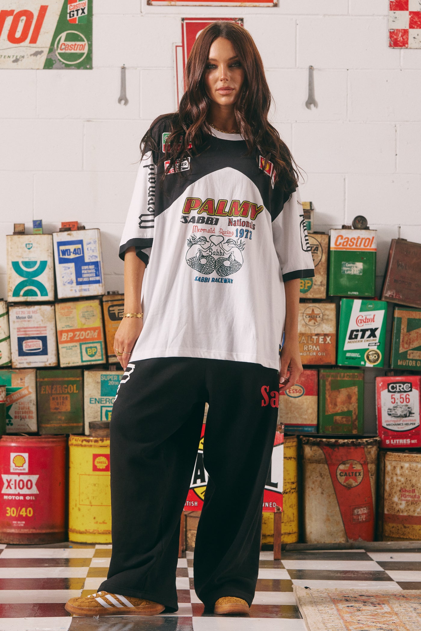 SABBI THE MERMAID RACING VERY OVERSIZED TEE BLACK