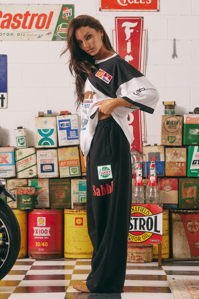 SABBI MERMAID RACING TRACK PANTS BLACK