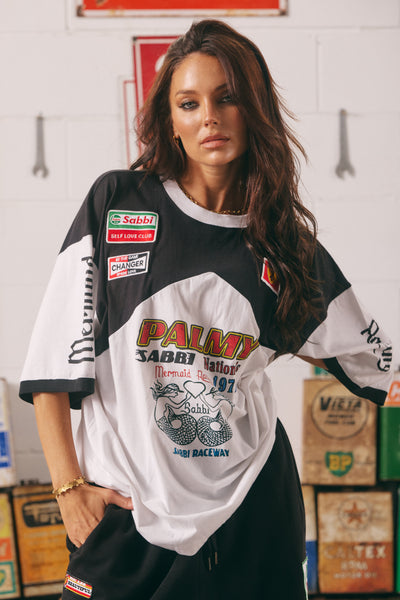 SABBI THE MERMAID RACING VERY OVERSIZED TEE BLACK