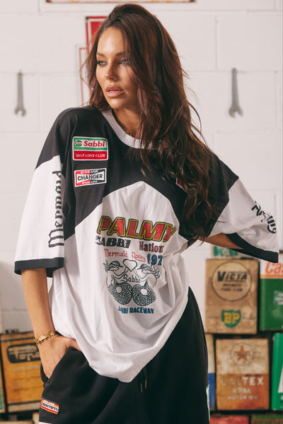 SABBI THE MERMAID RACING VERY OVERSIZED TEE BLACK