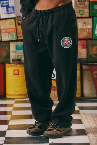 SABBI CUFF LEG SWEATPANTS ACID WASH BLACK