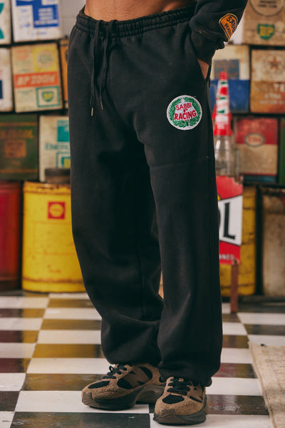 SABBI CUFF LEG SWEATPANTS ACID WASH BLACK