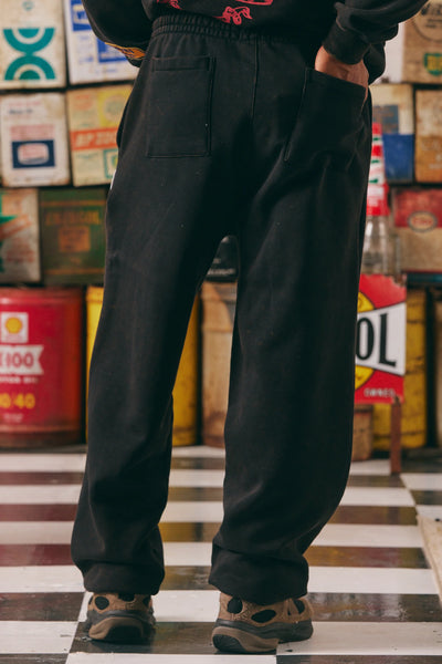 SABBI CUFF LEG SWEATPANTS ACID WASH BLACK