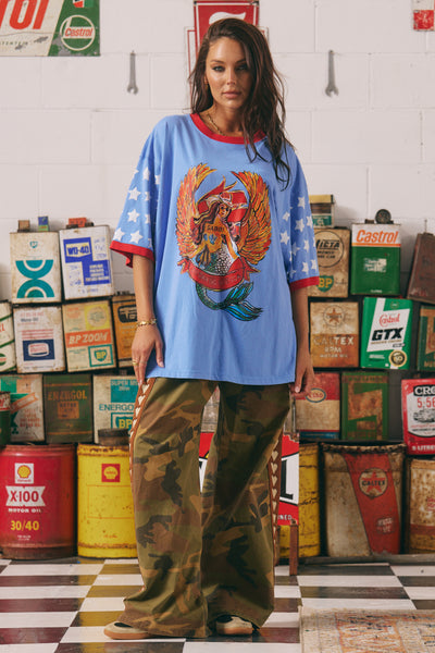 SABBI THE BIG BRENDA VERY OVERSIZED TEE PERIWINKLE