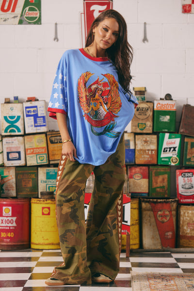 SABBI THE BIG BRENDA VERY OVERSIZED TEE PERIWINKLE