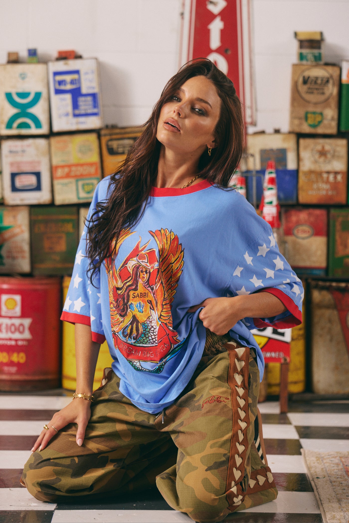 SABBI THE BIG BRENDA VERY OVERSIZED TEE PERIWINKLE