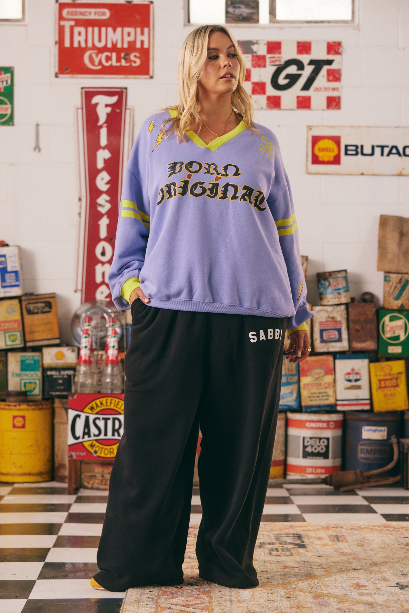 SABBI BORN ORIGINAL V-NECK SWEATSHIRT  | BABY LEMONADE STORE