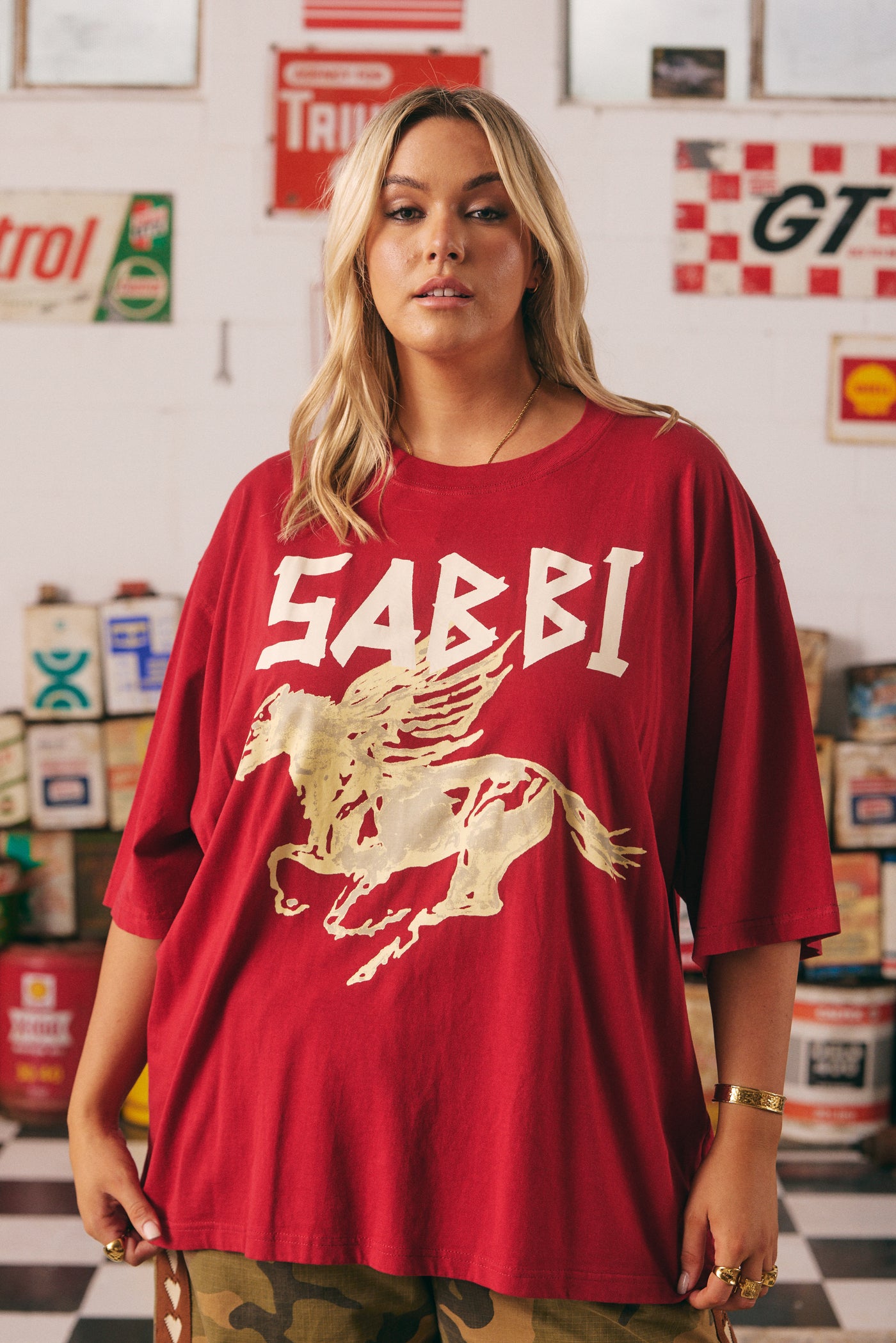 SABBI THE RHINESTONE TEE CRIMSON| BABY LEMONADE STORE
