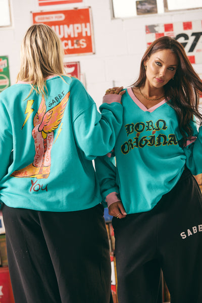 SABBI BORN ORIGINAL V-NECK SWEATSHIRT  | BABY LEMONADE STORE