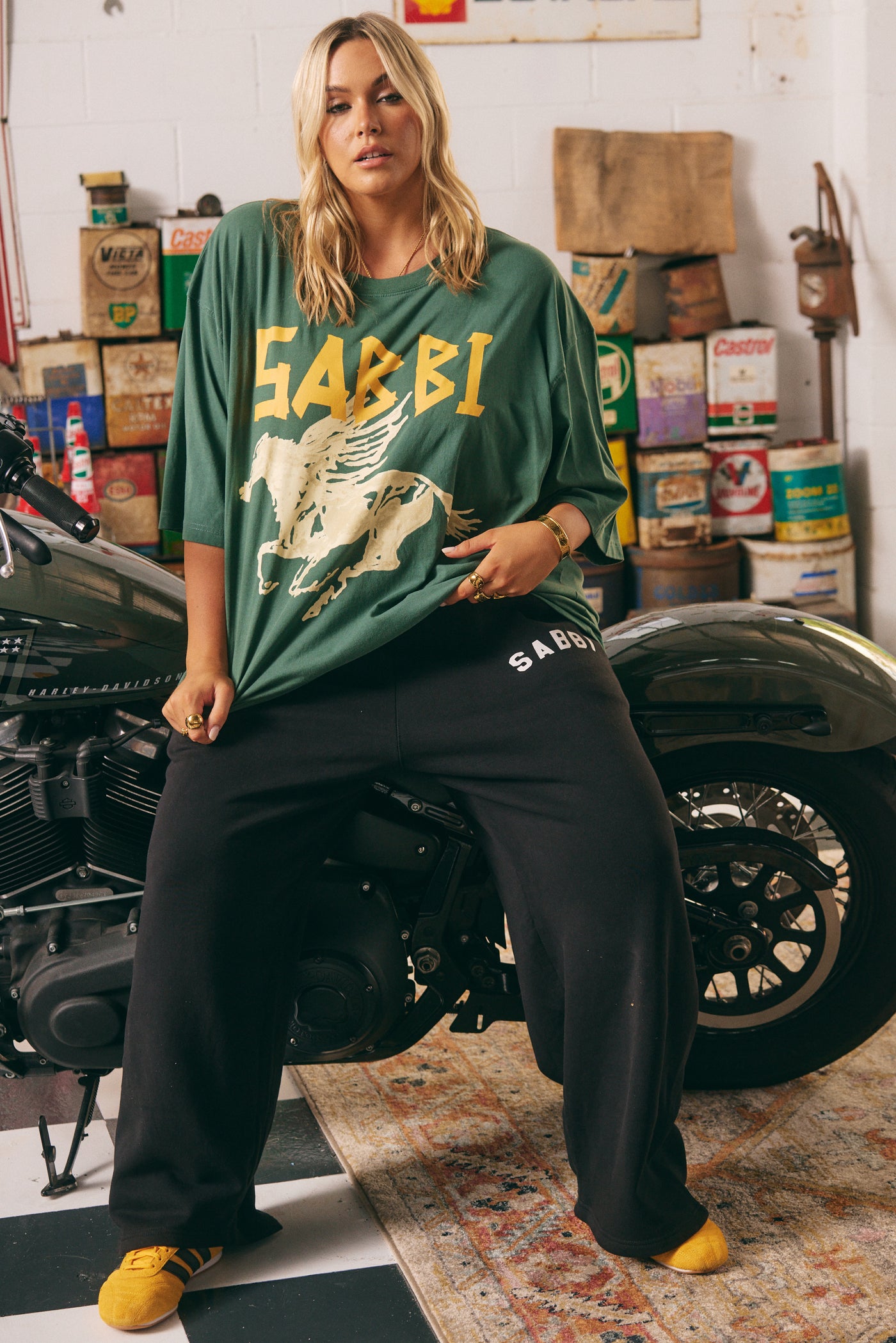 SABBI THE RHINESTONE TEE GREEN  | BABY LEMONADE STORE