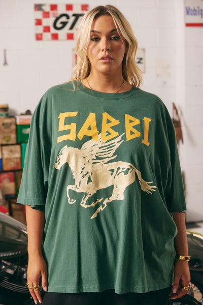 SABBI THE RHINESTONE TEE GREEN  | BABY LEMONADE STORE