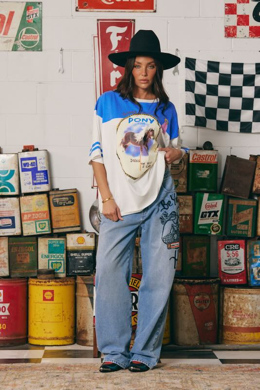SABBI THE  PONY CLUB BOYFRIEND TEE BLUE| BABY LEMONADE STORE