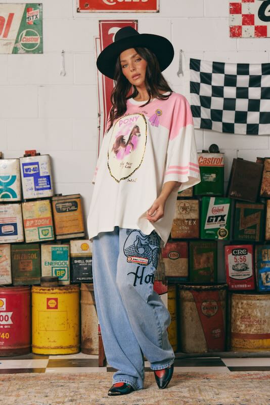 SABBI THE  PONY CLUB BOYFRIEND TEE PINK | BABY LEMONADE STORE