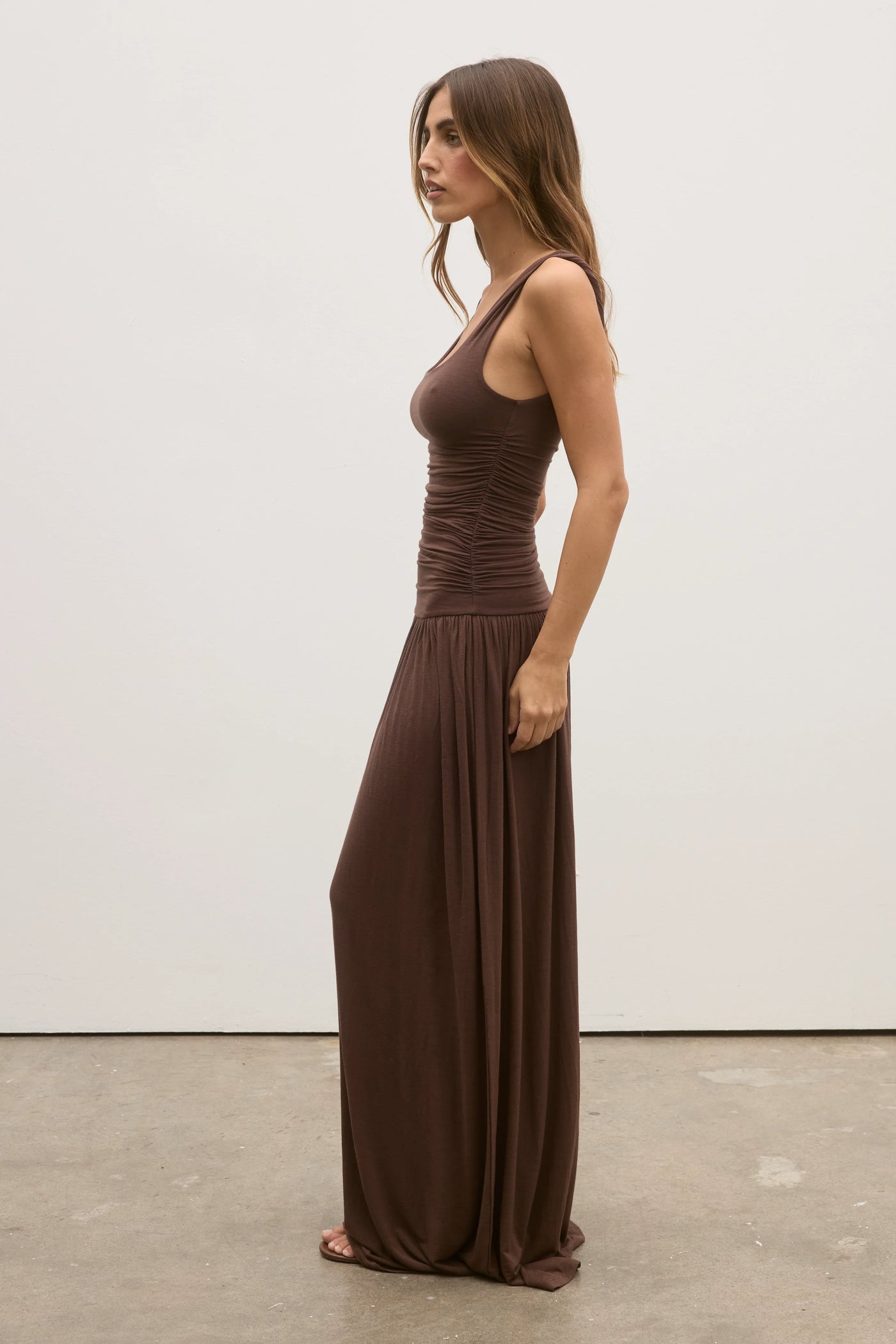 BAYSE LYRA DRESS CHOCOLATE