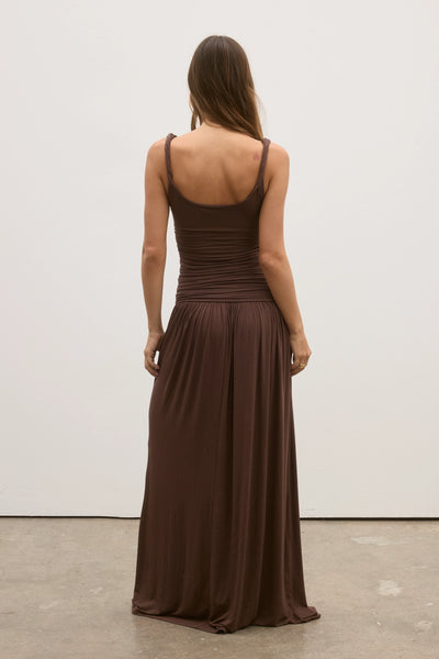 BAYSE LYRA DRESS CHOCOLATE