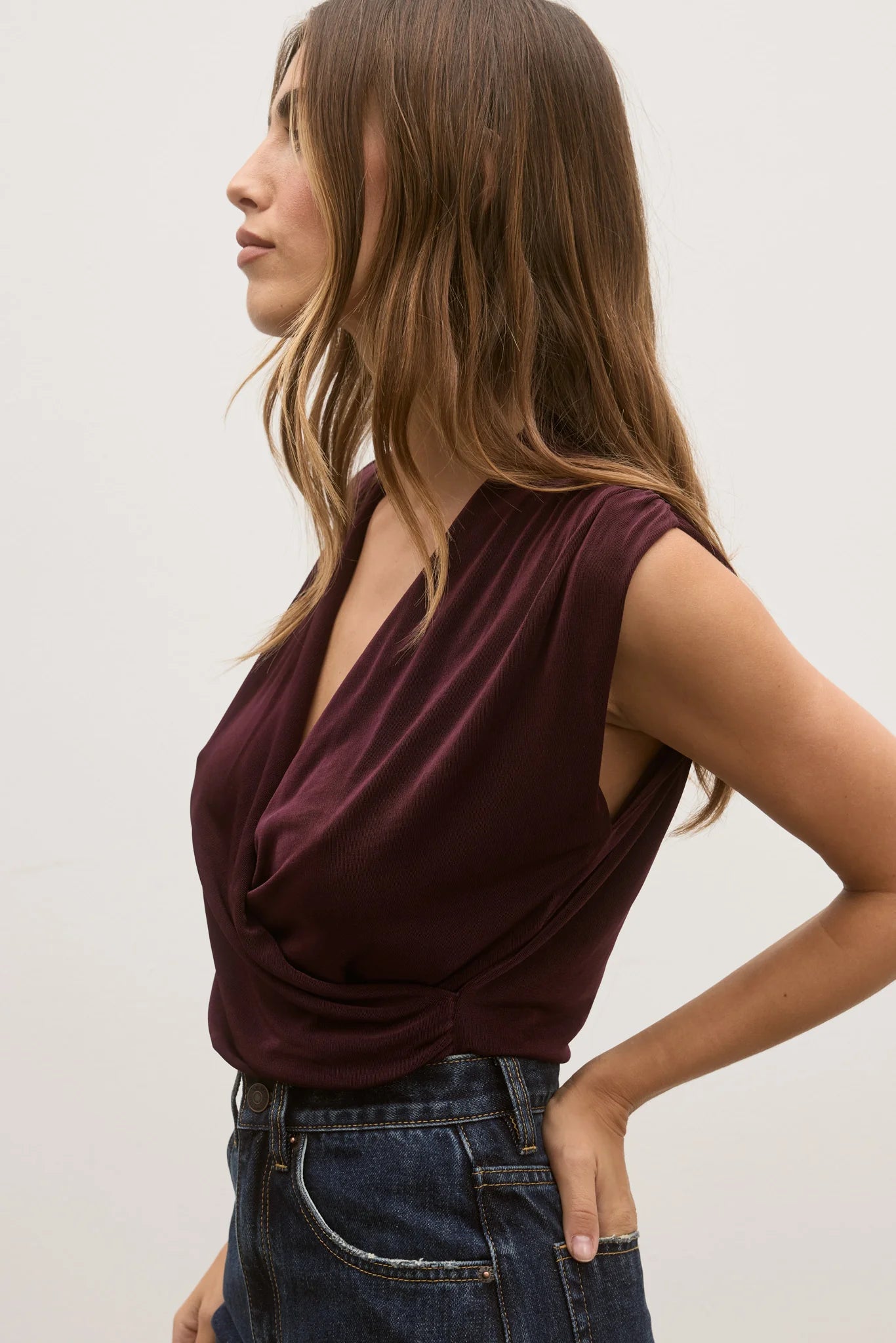BAYSE ESME TOP BURGUNDY