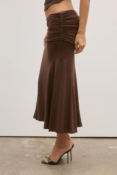 BAYSE NOEMI SKIRT CHOCOLATE
