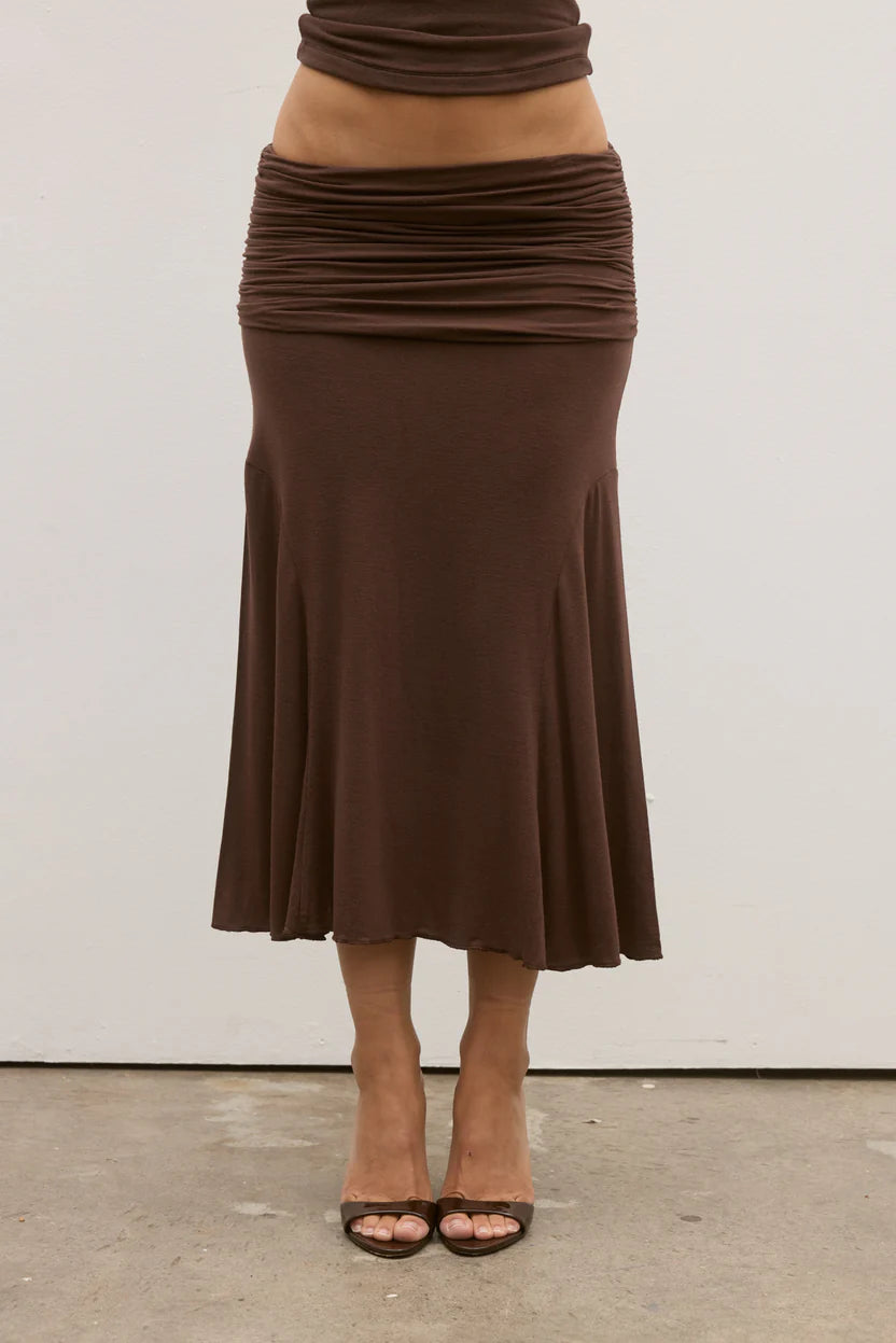 BAYSE NOEMI SKIRT CHOCOLATE