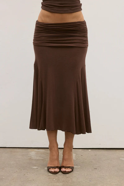 BAYSE NOEMI SKIRT CHOCOLATE