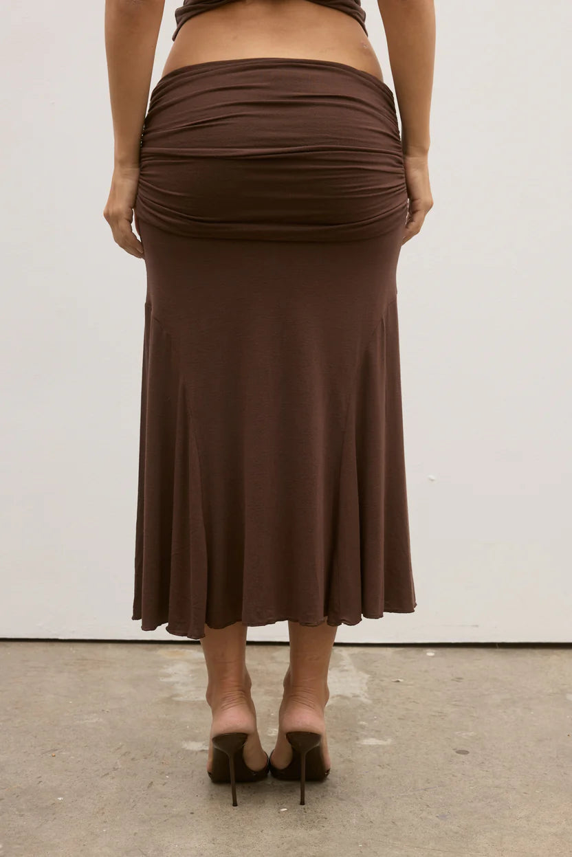 BAYSE NOEMI SKIRT CHOCOLATE