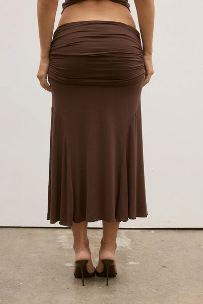 BAYSE NOEMI SKIRT CHOCOLATE