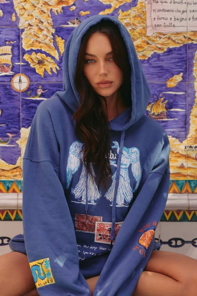 SABBI GREECE LOVES NOTES HOODIE BLUE