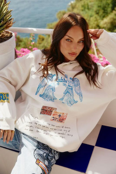 SABBI GREECE LOVES NOTES HOODIE SNOW