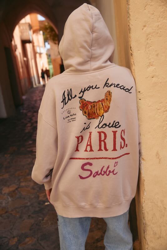 SABBI PARIS LOVES NOTES HOODIE CREAM