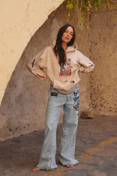 SABBI PARIS LOVES NOTES HOODIE CREAM